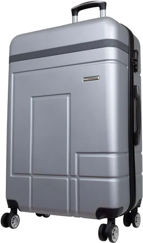 Großer Reisekoffer Genf 90L Hartschale Trolley ABS silber