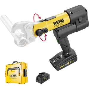 Rems Pressmaschine Akku-Press 22 V ACC Radialpresse 576011 R220 - Installateurwerkzeuge mit Pressdruck-Monitoring für präzise Pressverbindungen bis 108 mm Ø. Inklusive Akku, Schnellladegerät und L-Boxx für optimale Mobilität und Komfort.