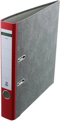 Centra 221123 Standard-Ordner - A4, 5,2 cm Rückenbreite, mit rotem Rücken und unempfindlichem Wolkenmarmor-Papier für einfache Handhabung und individuelle Beschriftung