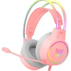 ONIKUMA X15 PRO Gaming Headset Kabellos RGB - Rosa - Kopfhörer mit ergonomischem Design, abnehmbarem HD-Mikrofon und dynamischem Regenbogenlicht für ein atemberaubendes Spielerlebnis. Ideal für lange Gaming-Sessions und plattformübergreifend kompatibel.