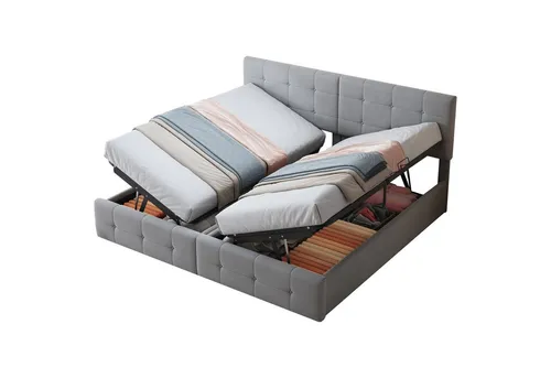 Sweiko Polsterbett Hydraulisches Stauraumbett Hochkastenbett (Multifunktionales Doppelbett Kinderbett Gästebett Hautfreundlicher Samtstoff, ohne Matratze,180x 200 cm)