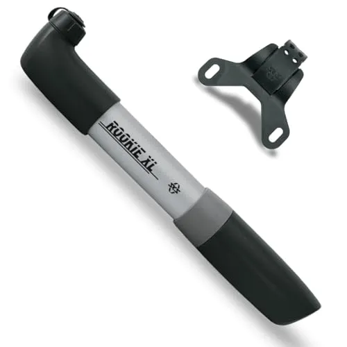 SKS GERMANY ROOKIE XL SILVER Hochleistungs-Fahrradpumpe (Fahrradzubehör mit umkehrbarem Ventilkopf für alle Ventile, robust und leistungsstark, max. Druck: 5 bar / 73 PSI), silber