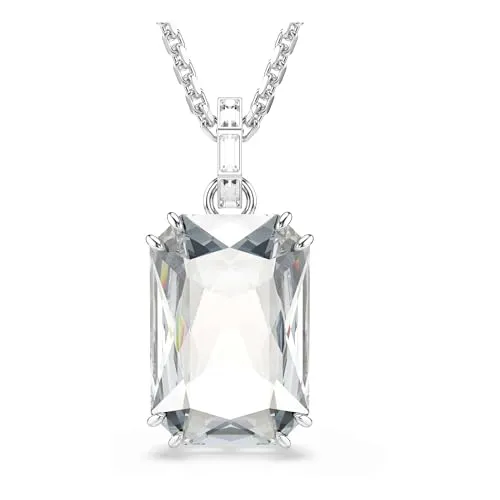 Swarovski Millenia Anhänger, Oktagon-Schliff, Weiß, Rhodiniert - Eleganter Damenanhänger mit großem Kristallelement und kanalgefassten Kristallen, perfektes Schmuckstück für einen strahlenden Alltagslook.