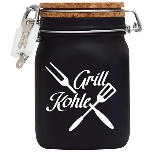 Spardose Grill Kohle Design2 Geld Geschenk Idee Schwarz L