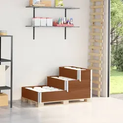 vidaXL Paletten-Aufsatzrahmen 3-fach Braun 120x80 cm aus Kiefernholz - Vielseitiger Gabionen-Aufsatzrahmen: Robustes, stapelbares Design aus massivem Kiefernholz, ideal für Stauraum und Gartenprojekte. Klappbar für platzsparenden Transport.