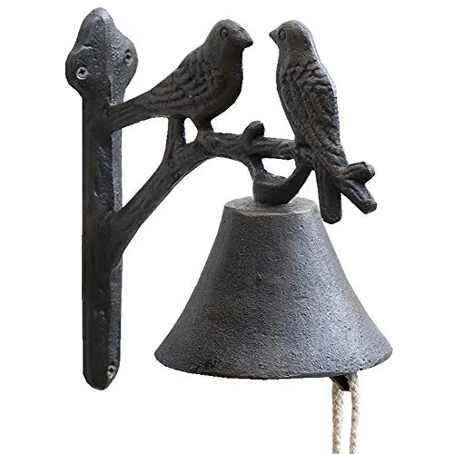 Gusseisen Wandmontage Türglocke mit Katzen-, Hund- und Vogelmotiv - Dekorative Türglocken aus Gusseisen im Antik-Look, ideal für Hunde- und Tierliebhaber. Perfekte Wand- und Gartendekoration mit verschiedenen Tiermotiven.