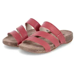 Rieker Damen Pantolette in Rot - Gr. 39 - Pantoletten für Damen aus langlebigem Echtleder, mit flexibler, griffiger Laufsohle und bequemem Klettverschluss für optimalen Tragekomfort.