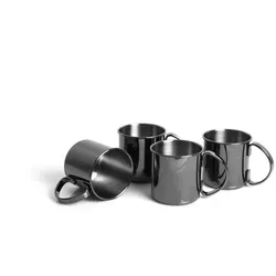 Echtwerk Becherset Schwarz, 4-teilig - Elegantes 4-teiliges Metall Becherset in Schwarz, ideal für Cocktails und besondere Anlässe. Jedes Glas fasst 240 ml und sorgt für stilvolles Servieren.