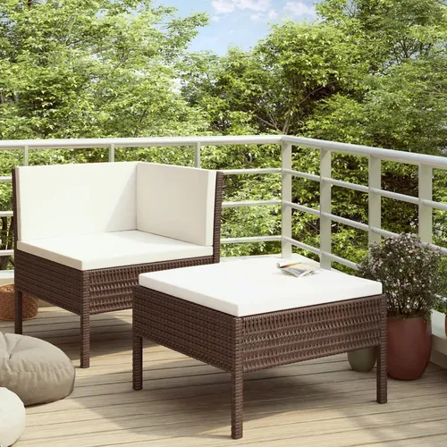 The Living Store 2-tlg. Garten-Lounge-Set mit Auflagen