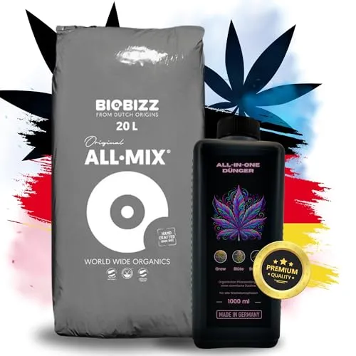 TronicXL All in One Dünger für BioBizz & All Mix Grow Erde Set - Hydroponische Dünger für Anzucht & Blüte, mit organischem Dünger für kraftvolles Wachstum und optimale Entwässerung – die einfache All-in-One Lösung für deine Pflanzen.