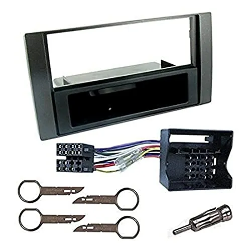 Sound-way 1 DIN Autoradio Radioblende RadioRahmen, ISO-Verbindungskabel, Antennenadapter, Schlüssel kompatibel mit Ford Galaxy, Fiesta, Focus, C-Max, S-Max, Transit
