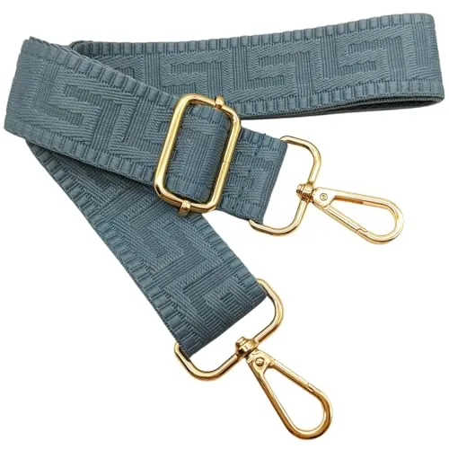 Verstellbarer Schultergurt für Taschen Haze Blau, Taschengurte zum Wechseln, Taschengurt Breit mit Karabiner Gold, 80-130 cm Tragegurt Tasche für Damen Schulterriemen, Handtasche, 3.8cm, 1306