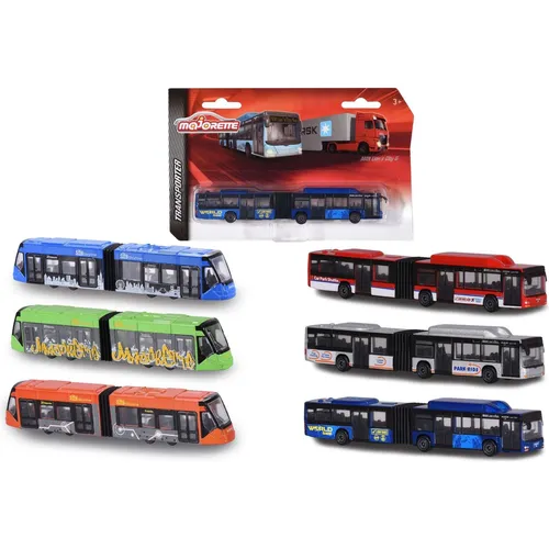 Majorette Man City Bus und Siemens Avenio Tram (212053303) - Spielzeugauto-Set mit detailgetreuem Man City Bus und Siemens Avenio Tram, perfekt für kreative Spielstunden und Sammler.