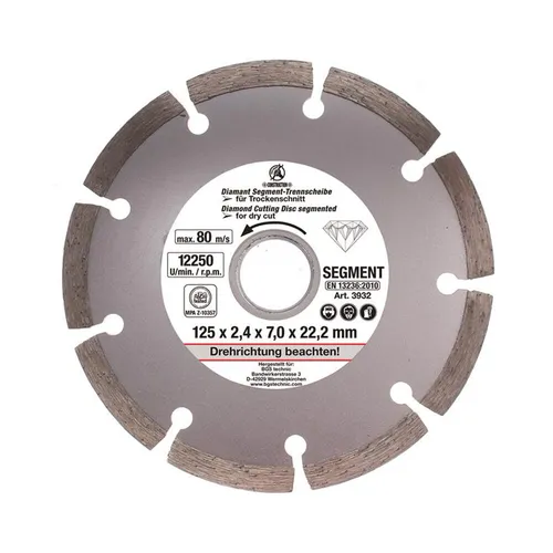 BGS-3932 I Segment-Trennscheibe für Trockenschnitt, 125 mm