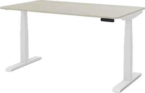 ASSMANN Höhenverstellbarer Schreibtisch PITINO CURVED - Eiche Polar Weiß, 120x70cm - Erlebe flexibles Arbeiten mit dem elektrisch höhenverstellbaren Schreibtisch PITINO CURVED. Ideal für alle Altersgruppen, mit Memory-Funktion und sicherem Kollisionsschutz für eine ergonomische Nutzung im Familienalltag.