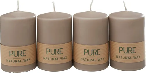 Wenzel Stumpenkerze Stumpenkerze Pure Natural Wax, 4 Stück