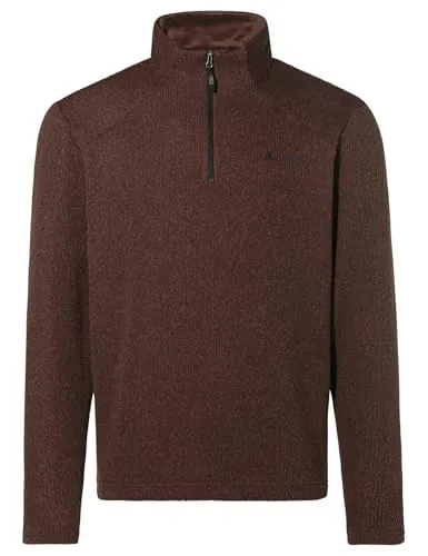 VAUDE Men's Tesero Pullover II – Nachhaltiger Herrenpullover - Vielseitiger Herrenpullover für Wanderungen und Reisen mit Stehkragen, kurzem Reißverschluss und ansprechender Strickoptik. Hergestellt aus 100 % recyceltem Polyester für umweltbewusste Abenteuer.