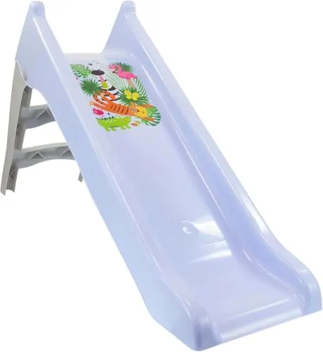Mochtoys Kinder Rutsche mit Wasseranschluss 140 cm - Freistehende Rutschen für Kinder ab 2 Jahren, mit integriertem Wasserspritzanschluss für spritzigen Spaß an heißen Tagen. Robust und farbenfroh, ideal für Garten und Terrasse.