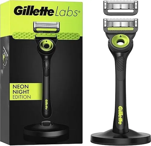 Produktbild Gillette Labs Men's Razor, Neon Night Edition with Reusable Handle and 2 Refill