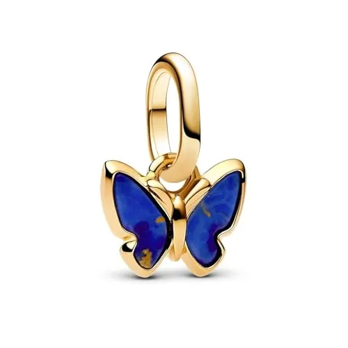 Pandora ME Blauer Schmetterling Mini-Charm-Anhänger - Bead Charms für Damen, zarter Schmetterlingsdesign mit künstlichem Lapis-Lazuli, perfekt für verspielten Schmuck und kompatibel mit Pandora ME und Moments Kollektion.
