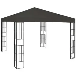 vidaXL Pavillon 3×3 m Anthrazit - Eleganter Gartenpavillon mit stabiler Stahlkonstruktion und praktischem Polyester-Dach. Ideal für gesellige Stunden im Freien, bietet er Schatten und Schutz bei Feierlichkeiten und Grillabenden.