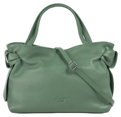 Henkeltasche SAMANTHA LOOK, Damen, grün, echtes Leder - Elegante Henkeltasche aus 100% Rindleder von Samantha Look. Mit praktischem Smartphonefach und abnehmbarem Schultergurt, ideal für jeden Anlass. Made in Italy und stilvoll im handlichen Format (33x23x12 cm).