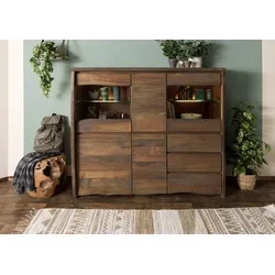 Highboard Mango 166x48x145 braun geölt