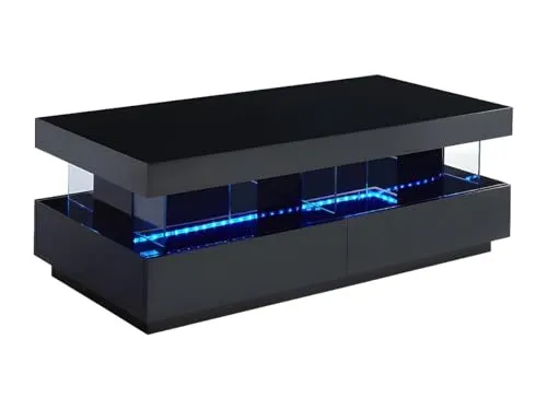 Vente-unique Couchtisch Fabio mit LED-Beleuchtung in schwarz von Vente-unique