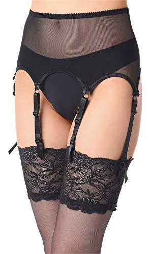 Merry Style Damen Strumpfgürtel MS10191GA (Schwarz2, XXL)