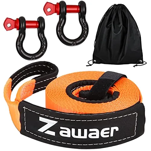 Zawaer Abschleppseil Auto, 10T Abschleppgurt mit hoher Festigkeit