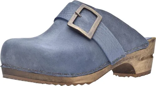Sanita Clog Electric Blau - Klassische Clogs in Electric Blau, aus hochwertigem Leder mit 1,50 cm Plateauhöhe, ideal für Komfort und Stil im Alltag.