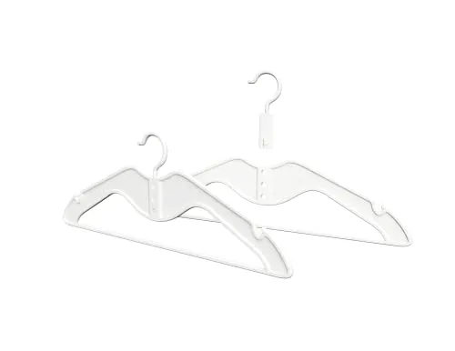 HOMPLEMENT Platzsparender Kleiderbügel – 20 Stück – mit verstellbarem Haken – Kleiderbügel – Made in Italy – Kleiderschrank – Organizer für platzsparenden Schrank – Kleiderbügel (Weiß, 20 Stück)