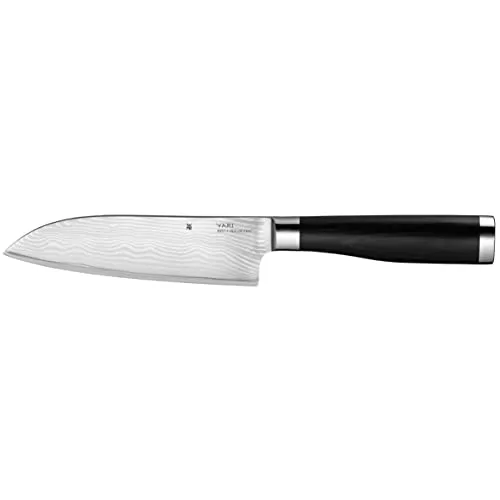 WMF Yari Santoku Messer 31 cm - Santoku-Messer aus 67 Lagen japanischem Spezialklingenstahl, rostfrei und mit ergonomischem Pakkaholzgriff für präzises Schneiden von Gemüse, Fisch und Fleisch.