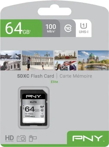 PNY Elite - Flash-Speicherkarte - 64 GB - UHS-I U1 / Class10 - SDXC UHS-I