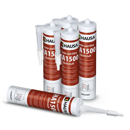 Hochtemperatur Kamin Ofen Dichtstoff 1500°C - 5x 310ml - Dichtmaterialien für Kaminanschlüsse, hitzebeständig bis 1500°C, schimmelresistent und selbstklebend. Ideal für Ofen und Schornstein!