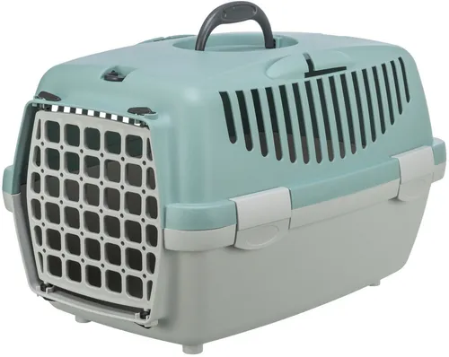 Trixie Transportbox Capri I - hellgrau/salbei - Hundeboxen mit Tragegriff, ideal für unterwegs. Die Trixie Capri I bietet optimale Luftzirkulation und Sicherheit im Auto, perfekt für Hunde bis 6 kg.