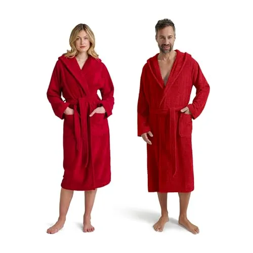 Möve Superwuschel Kapuzenmantel, 100% Baumwolle, Ruby, L - Bademantel für Herren aus 100% Premium Baumwolle, extra weich und schadstoffgeprüft nach Öko-Tex Standard 100, ideal für Allergiker und empfindliche Haut.