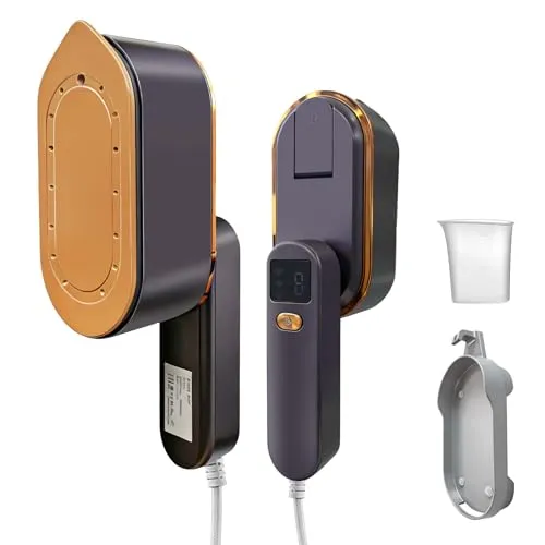 KOLERFLO Steamer Dampfglätter, 2000W Hochleistung, 9s Ultra-Schnellaufheizung, 130ml Wassertank, 2-in-1 Tragbares Bügeleisen mit 3 Modi & LED-Anzeige, Mini Bügeleisen für Reisen, Zuhause & Büro