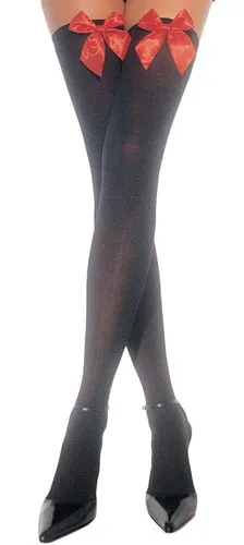Halterlose Strümpfe Satin Schleife in diversen Farben