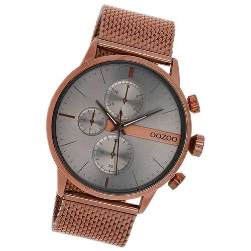 OOZOO Quarzuhr C11103 - Stilvolle Herrenuhr im Chrono-Look - Herrenuhren mit hochwertigem Edelstahlarmband und spritzwassergeschütztem Gehäuse, ideal für den täglichen Gebrauch und elegante Anlässe.