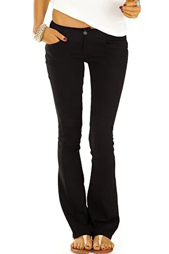 Bestyledberlin Damen Boot-Cut Jeans - Ausgestellte Hüftjeans für einen trendigen Look - Stylische Boot-Cut Jeans in Größe 42/XL, ideal für modische Auftritte und bequemes Tragen.