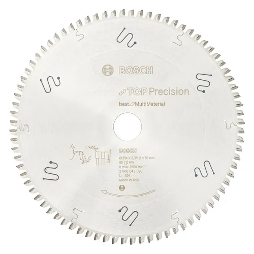 Bosch Accessories Top Precision 2608642098 Hartmetall Kreissägeblatt 254 x 30 x 2.3mm
