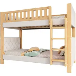 Redom Etagenbett, Grau, Holz, 90x200 cm, Kinder- & Jugendzimmer, Kindermöbel, Kinderbetten, Etagenbetten