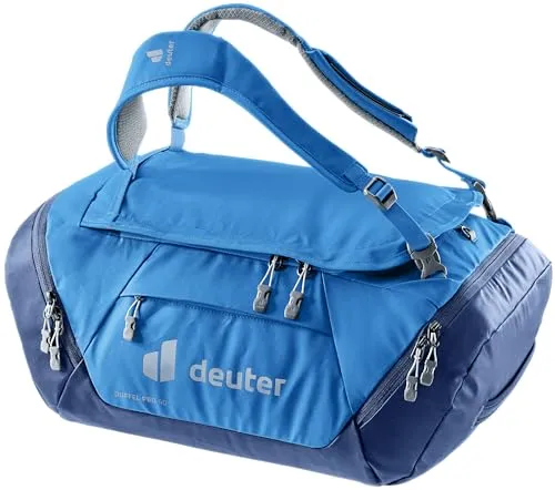 deuter Unisex-Adult Duffel Pro 40 Bag – 40 L, Neptune-Nightblue - Robuste und wasserabweisende Reisetasche mit Rundbogenöffnung für schnellen Zugriff; ideal für Reisen und Sport, inklusive verstaubaren Schulterträgern und sicherem Fixpunkt für ein Schloss.