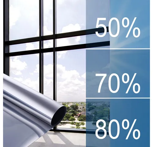 sa roca Sonnenschutz-Fensterfolie Spiegelfolie – UV-Schutz & Hitzeschutz für Fenster - Hochwertige Spiegelfolie für Fenster – effektiver Sicht- und Sonnenschutz ohne Kleber. Ideal für angenehmes Raumklima und Schutz vor UV-Strahlen. Einfach anzubringen und rückstandslos entfernbar.