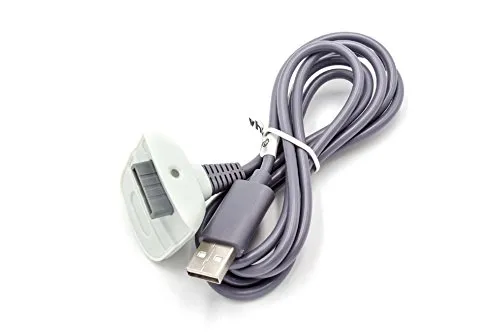 vhbw USB-Ladekabel kompatibel mit Microsoft Xbox 360 Spielekonsole - Kabel, 1,4 m Grau