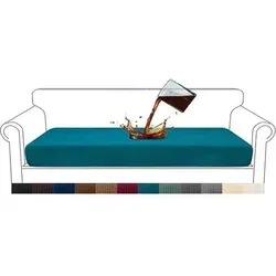 Wasserdichter Sitzkissenbezug für 4-Sitzer Sofa in Blaugrün - Verwandle dein 4-Sitzer Sofa mit dem wasserdichten Sitzkissenbezug in Blaugrün! Der hochwertige Stretch-Jacquard sorgt für perfekten Sitz und schützt vor Flecken. Ideal für Familien, einfach zu installieren und pflegeleicht.