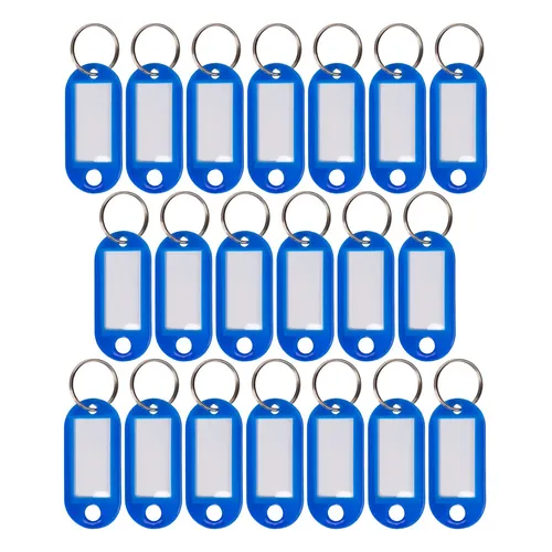 100x Schlüsselanhänger beschriftbar in blau von eSpring