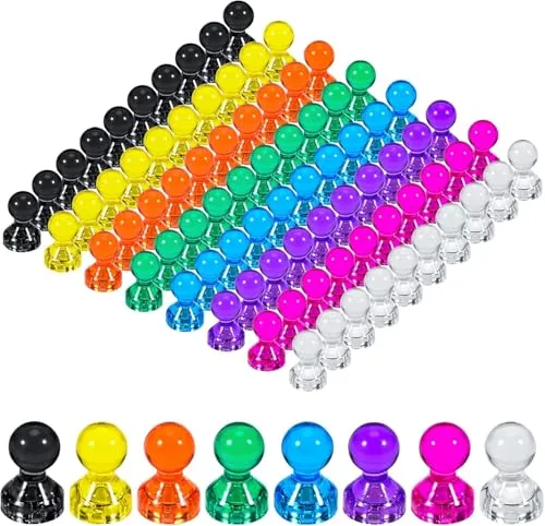 Stück Magnete für Magnettafel, 11 x 17 mm Kleine Kühlschrank, Multifunktion Whiteboard , Mini Stark für Pinnwand kühlschrankmagnete Schule Büro Hause (8 Farben) 80