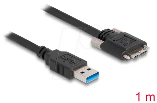 DELOCK 87799 - USB 5 Gb/s Kabel, A Stecker auf Micro-B Stecker, schraubbar, 1 m